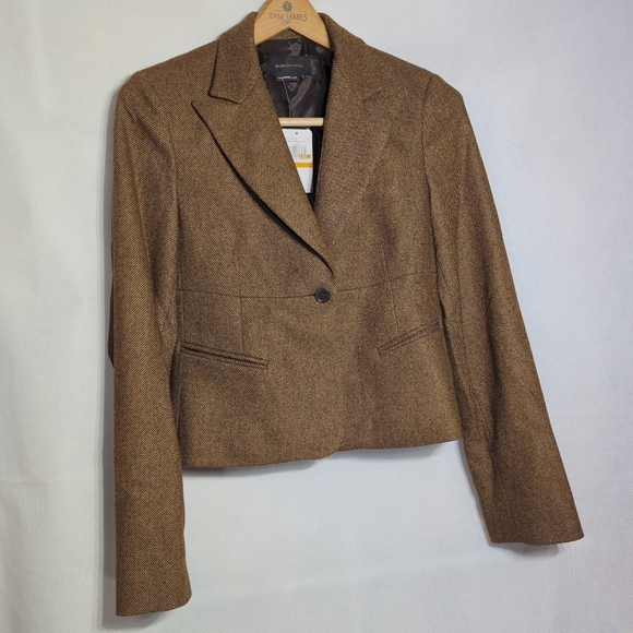 BCBG Maxazria Marilyn Sz S Tweed Women's Brown Blazer Jacket NWT - Picture 2 of 9